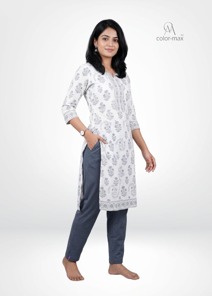 DARK STEEL - Premium Cotton Lycra Kurti Pants
